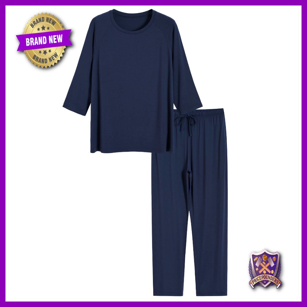 Plus Size 3/4 Sleeve Pajama Set Soft Viscose Relaxed Fit Lounge Wear
